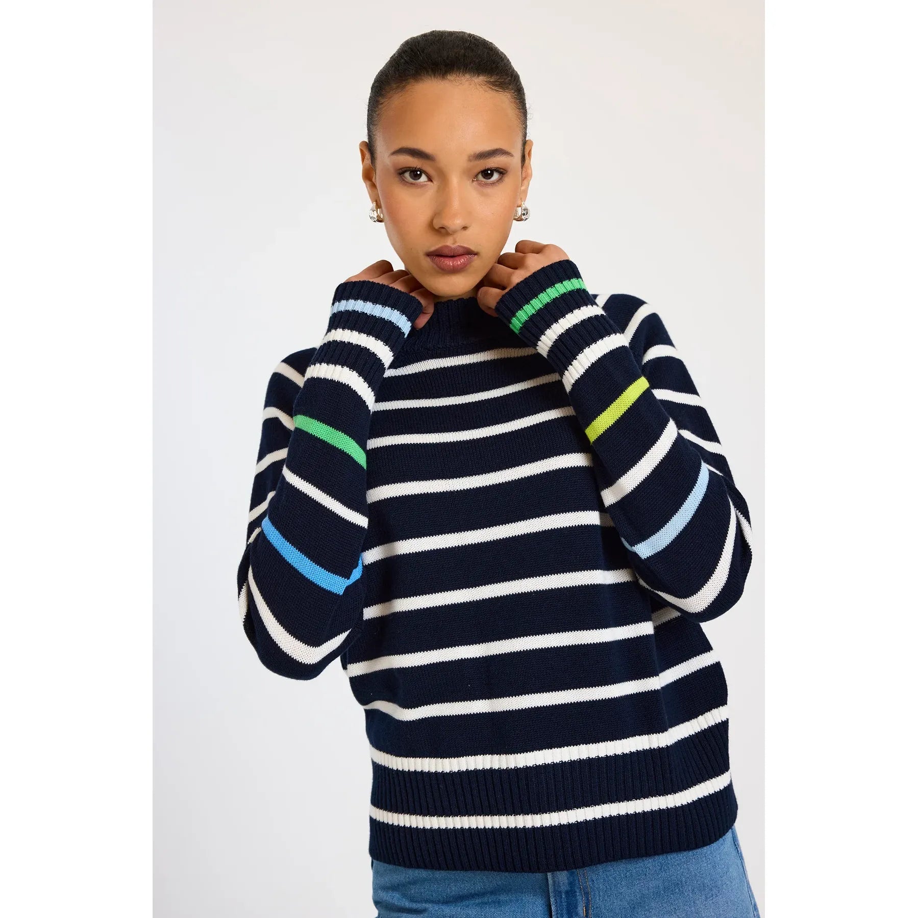 Wispr by Brodie Liberty Stripe Crew in Navy