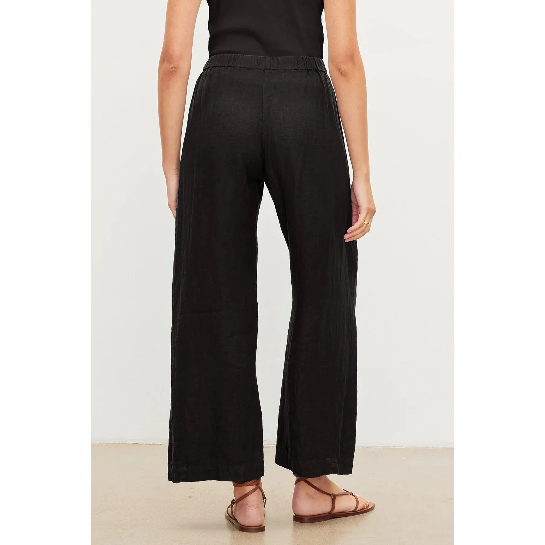 Velvet by Graham & Spencer Lola Linen Straight Leg Pant in Black