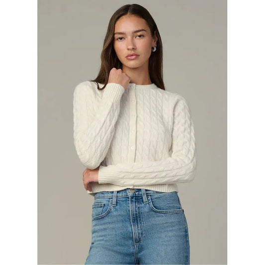 Joe's Jeans Cable Dani Cashmere Cardigan in Ecru
