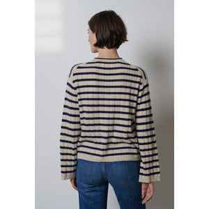 Velvet by Jenny Graham Napa Cashmere Sweater in Linen/Navy