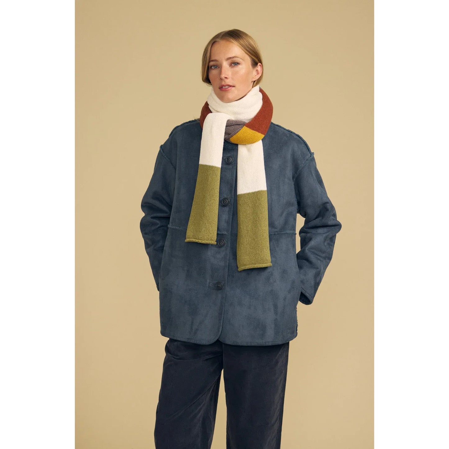 Velvet Jade Cotton Cashmere Striped Scarf
