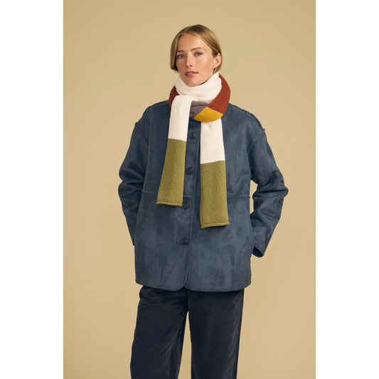Velvet Jade Cotton Cashmere Striped Scarf