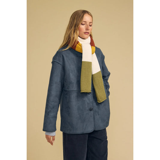 Velvet Jade Cotton Cashmere Striped Scarf