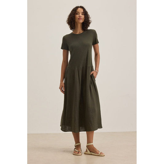 Velvet by Graham & Spencer Itza 100% Cotton Dress in Hedge