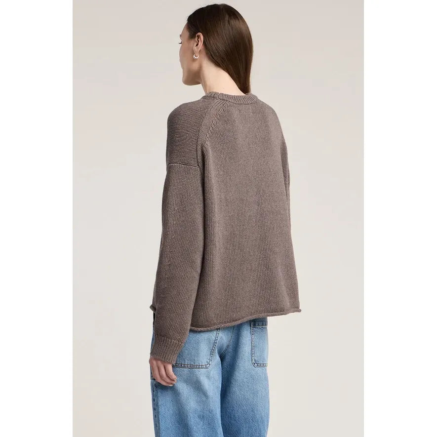 Velvet Meli Crewneck Sweater in Cocoa