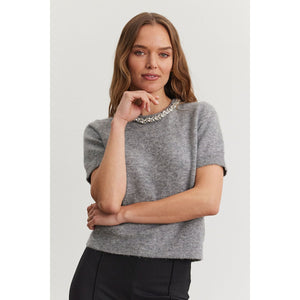 Velvet by Graham and Spencer Layton Cozy Alpaca Blend Top in Grey