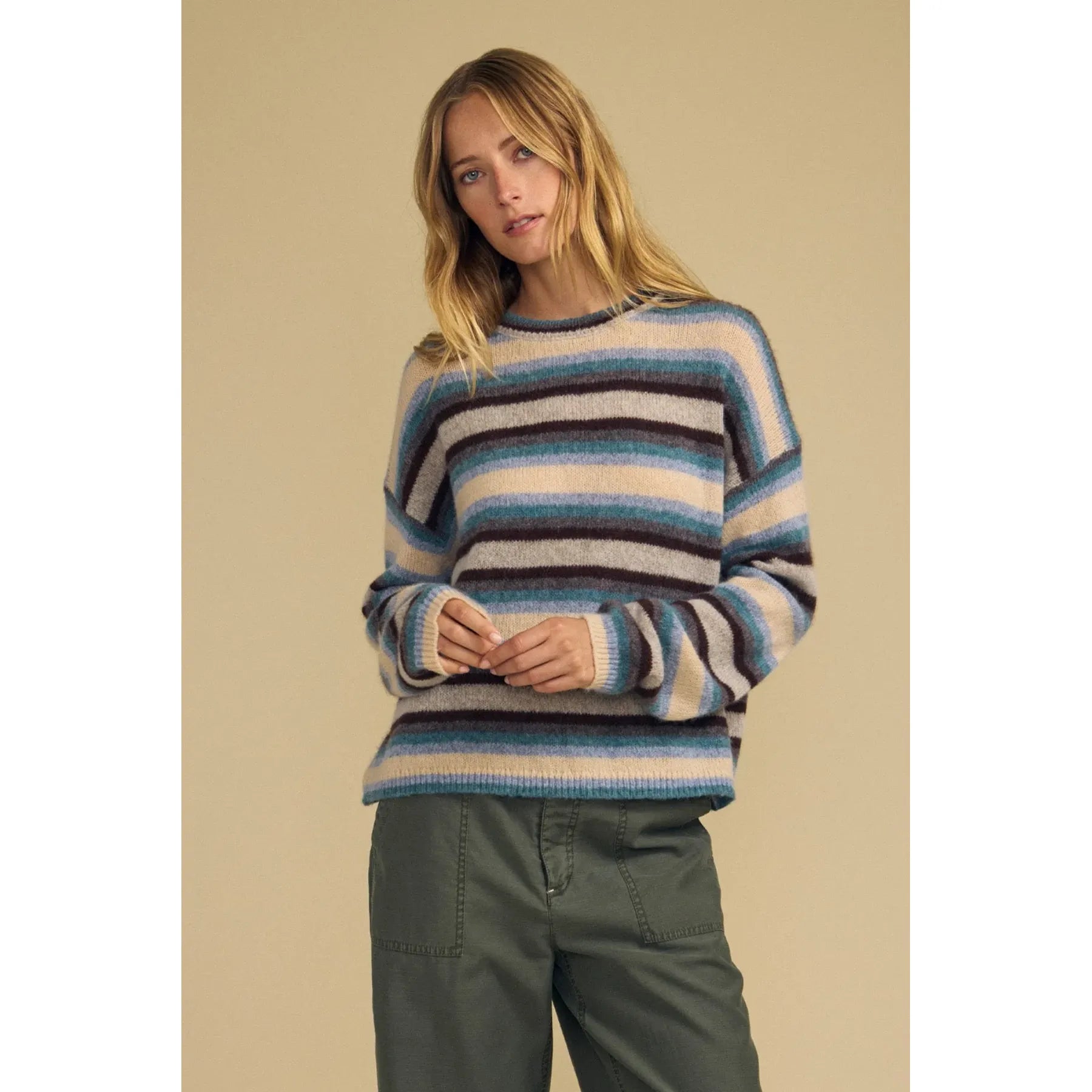 Velvet Mae Wool Cashmere Striped Sweater