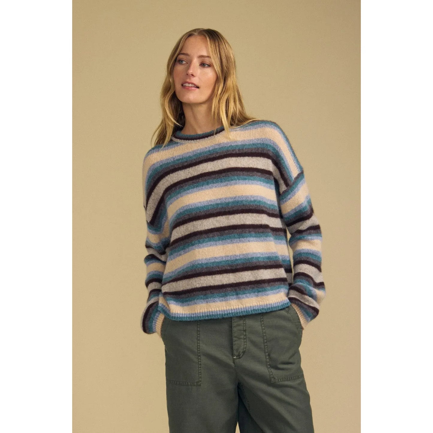 Velvet Mae Wool Cashmere Striped Sweater