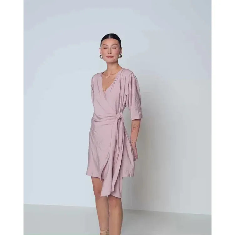 Nation Meredith Tie Front Dress in Violet Ice