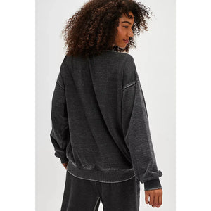 Free People Slow it Down Pullover in Black