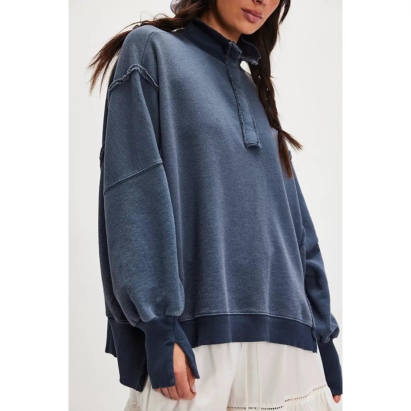 Free People Camden Henley in Navy