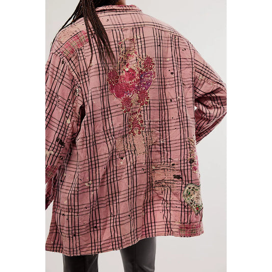 Magnolia Pearl Plaid Hearts Shirt in Pink