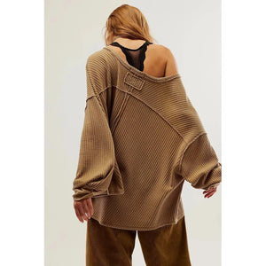 Free People Coraline Thermal in Olive Tapenade