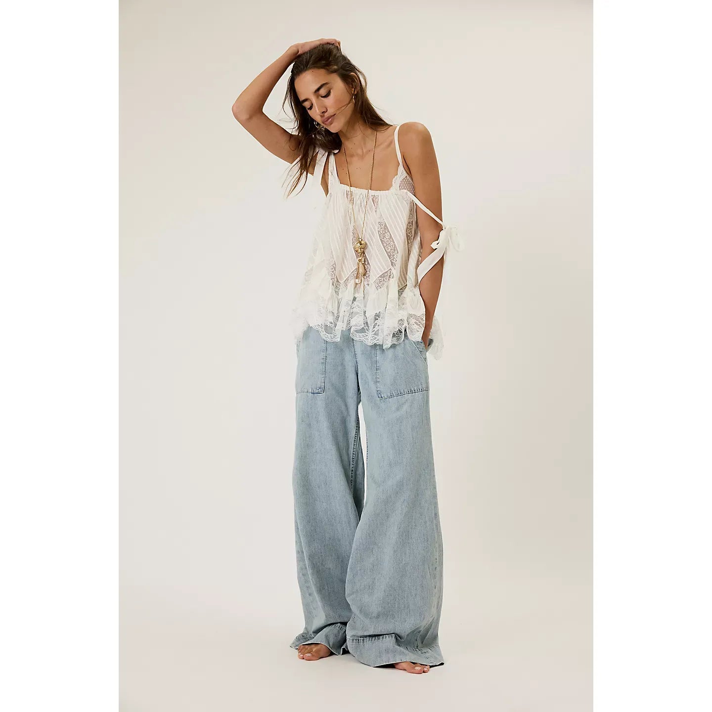 Free People Breezy Denim Pull-On Jeans in Dusk