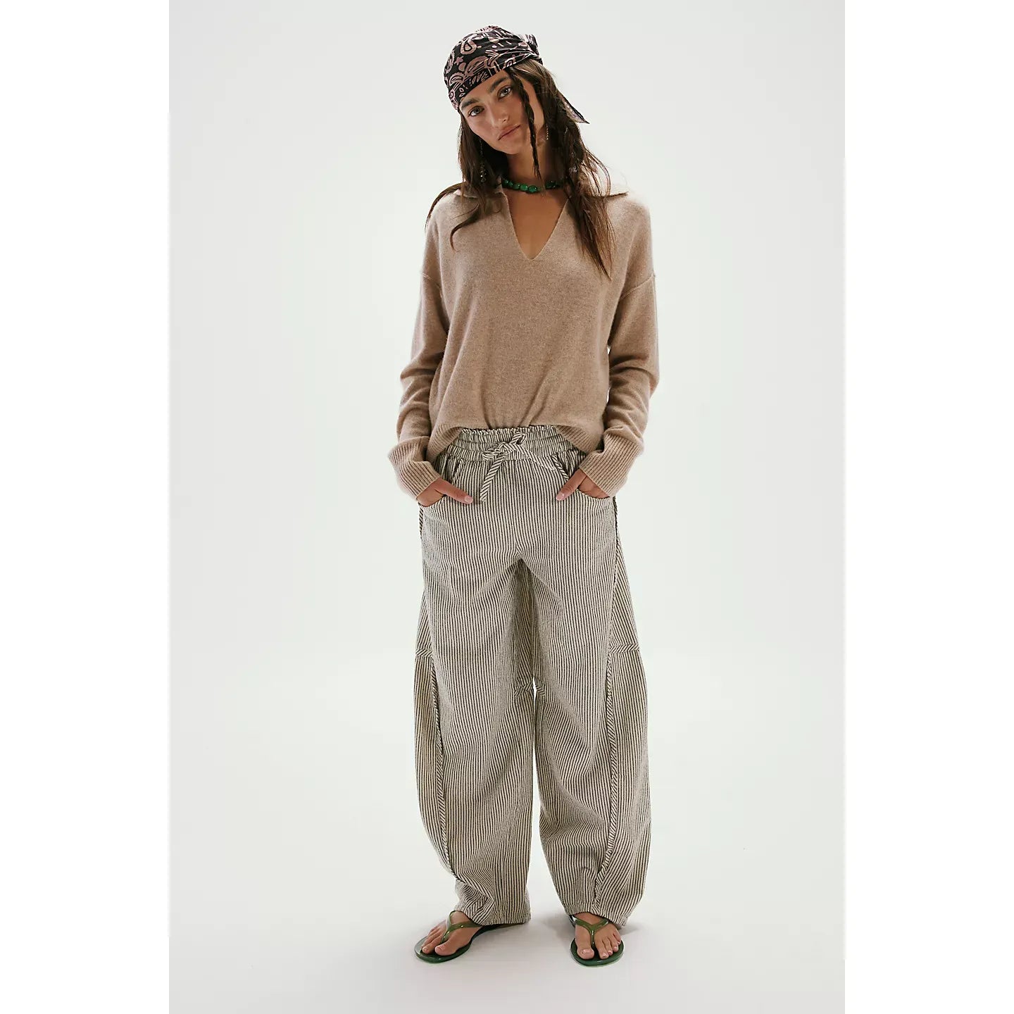Free People Something Good Pull-On Barrel Pants in Ivory