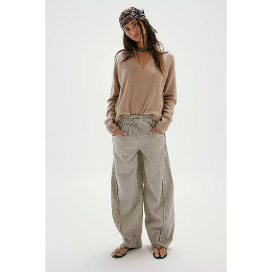 Free People Something Good Pull-On Barrel Pants in Ivory