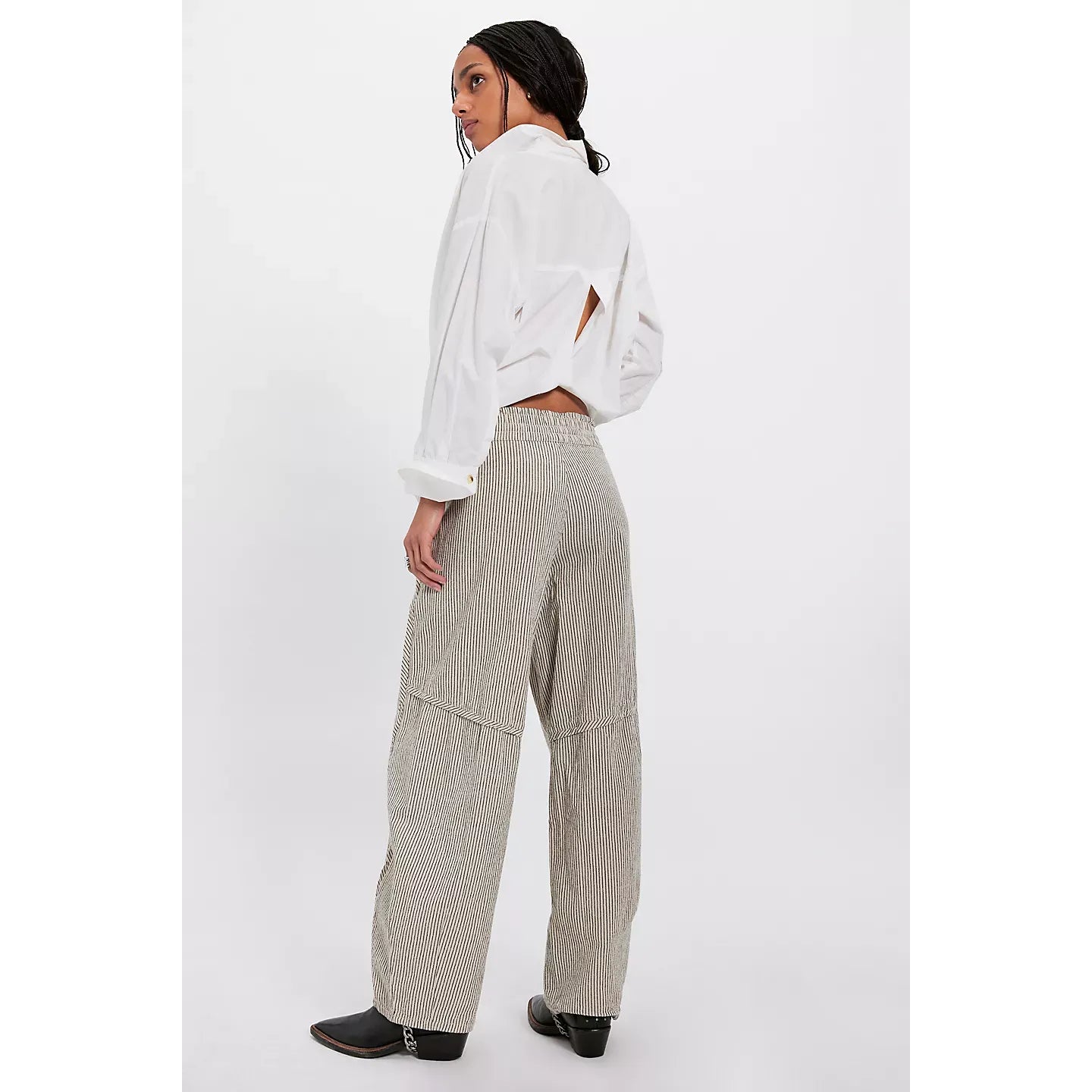 Free People Something Good Pull-On Barrel Pants in Ivory
