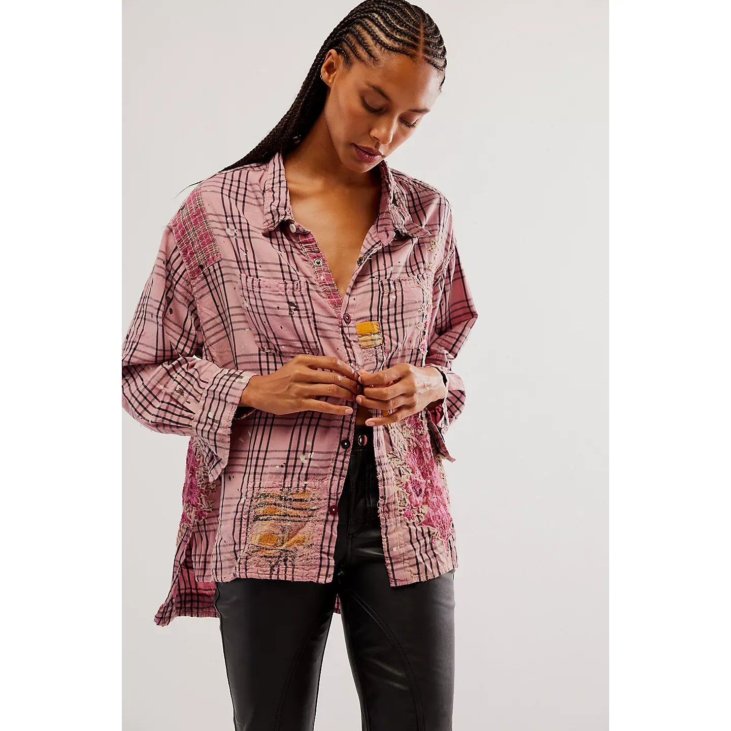 Magnolia Pearl Plaid Hearts Shirt in Pink