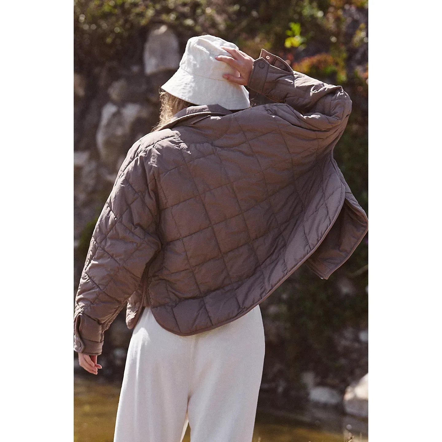 Free People Pippa Packable Puffer Jacket in Fossil