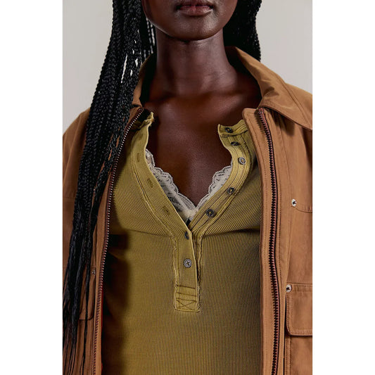 Free People Jamie Henley Top in Dried Tobacco