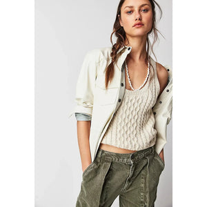 Free People High Tide Cable Tank in Tea