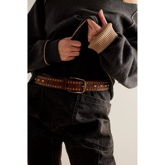 Free People We the Free Sola Stud Belt in Cognac