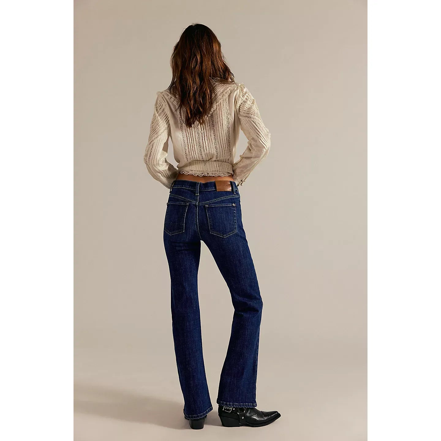 Free People Double Knot High Rise Straight Boot Cut Jeans