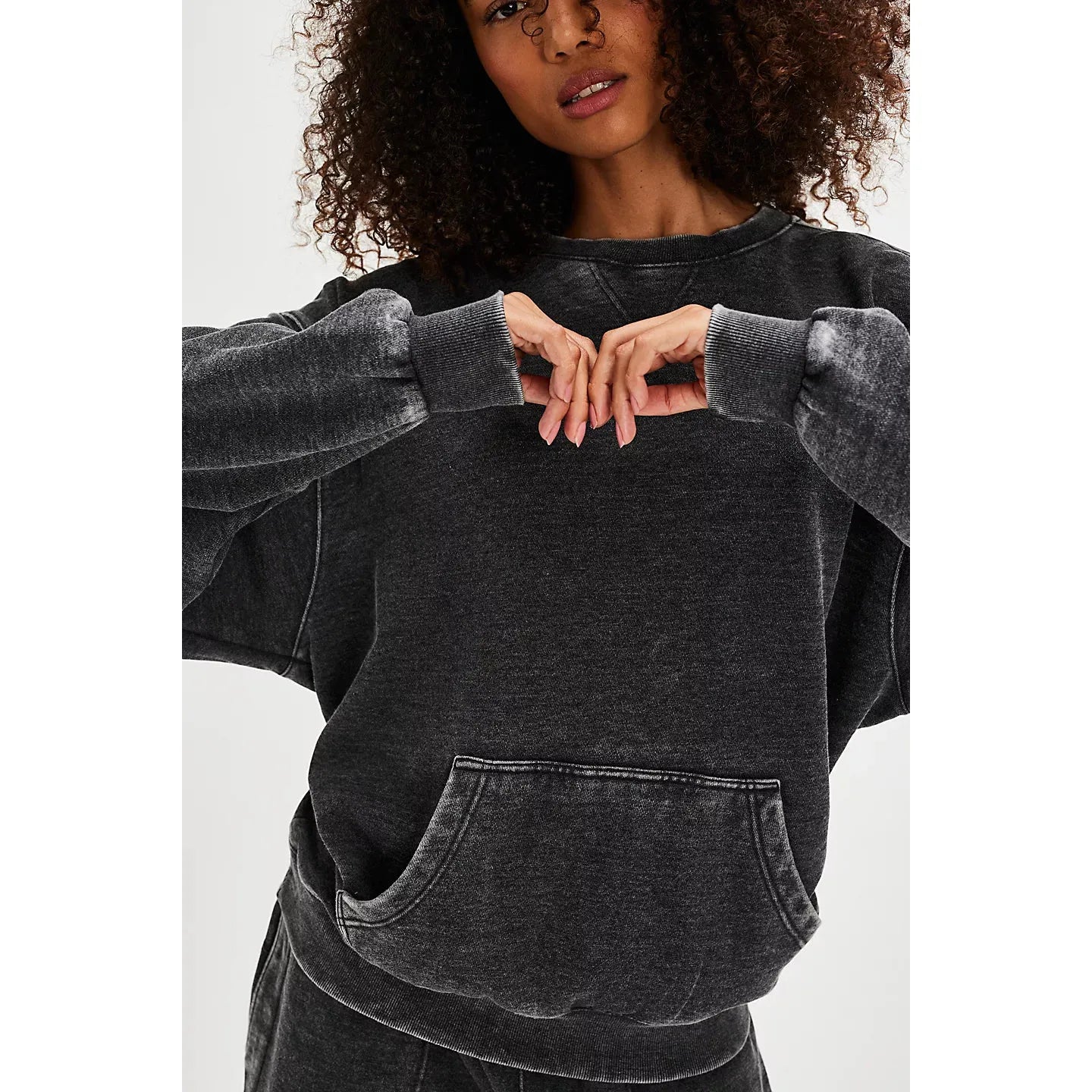 Free People Slow it Down Pullover in Black
