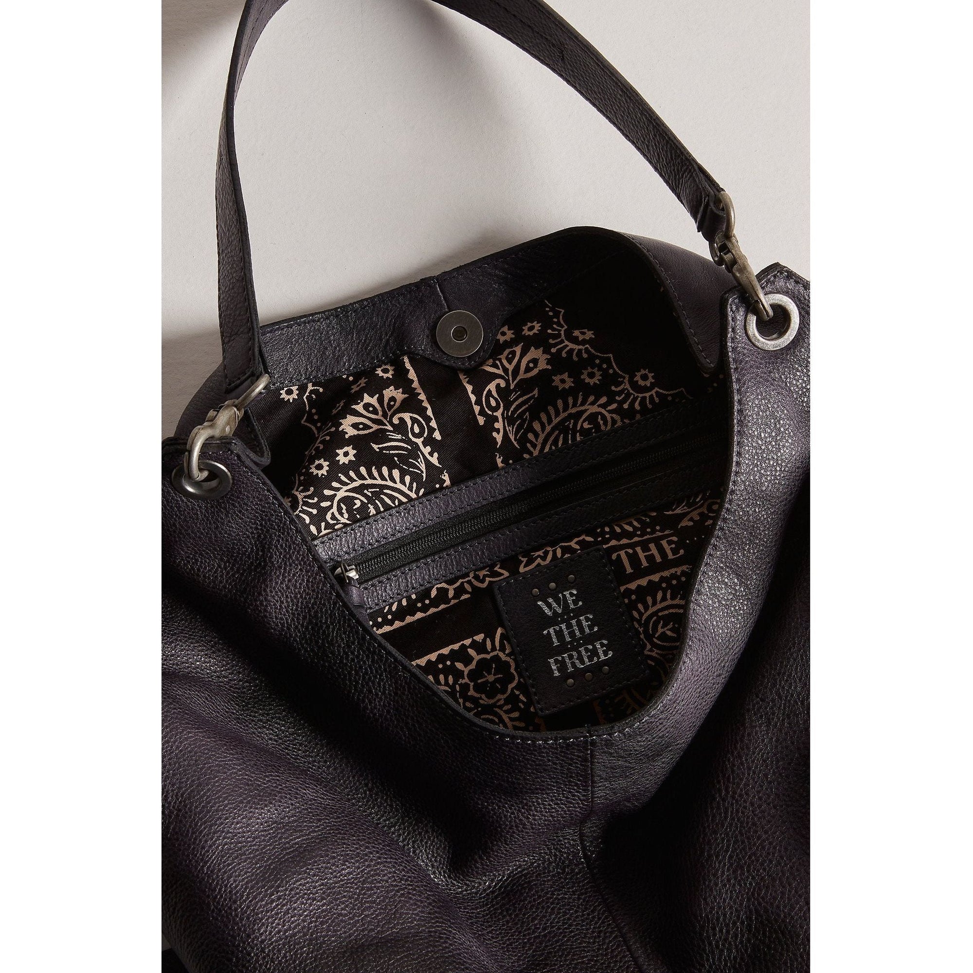 Free People We The Free Sabine Slouchy Bag in Washed Black