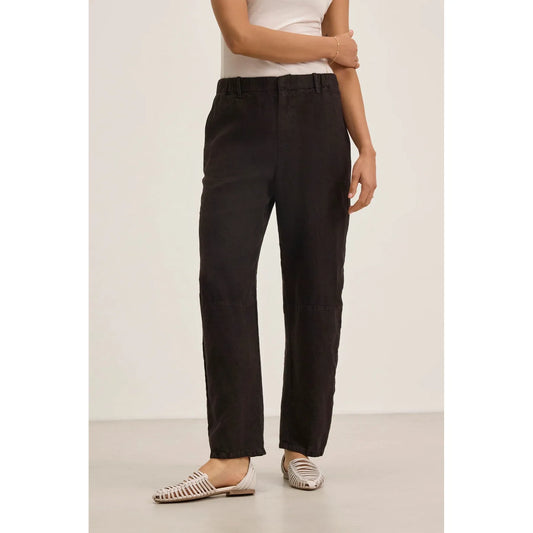 Velvet by Graham & Spencer Taylor Heavy Linen Pant in Black