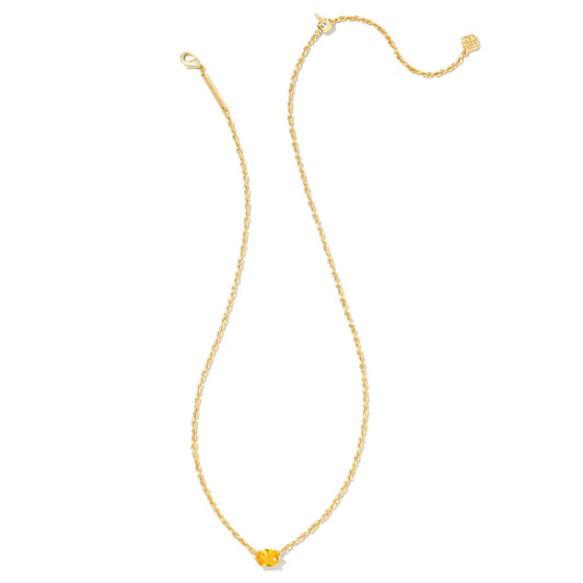 Kendra Scott Cailin Gold Pendant Necklace Golden Yellow Crystal