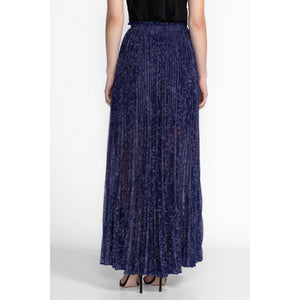 Johnny Was Montee Pleated Maxi Skirt in Electric Blue