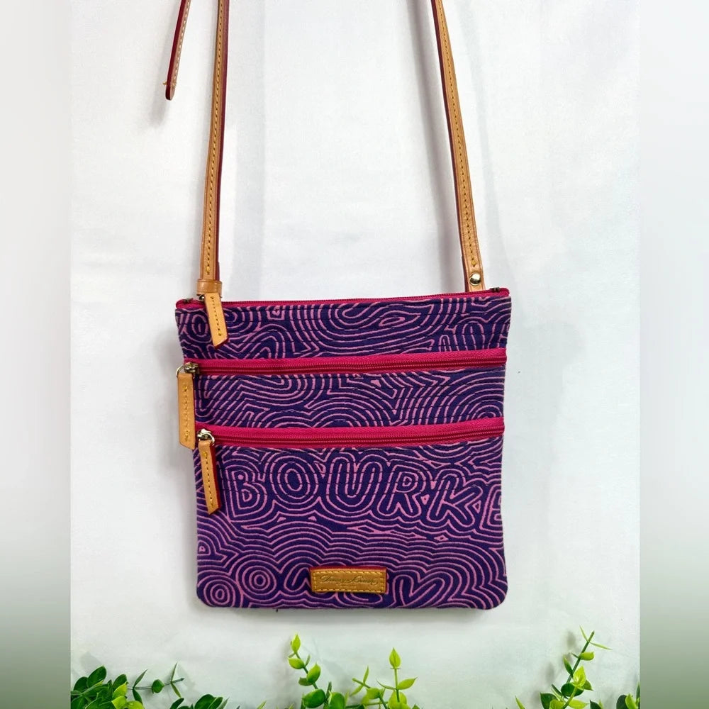 Dooney & Bourke Purple and Pink Patterned Crossbody Bag