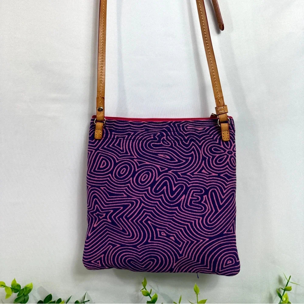 Dooney & Bourke Purple and Pink Patterned Crossbody Bag