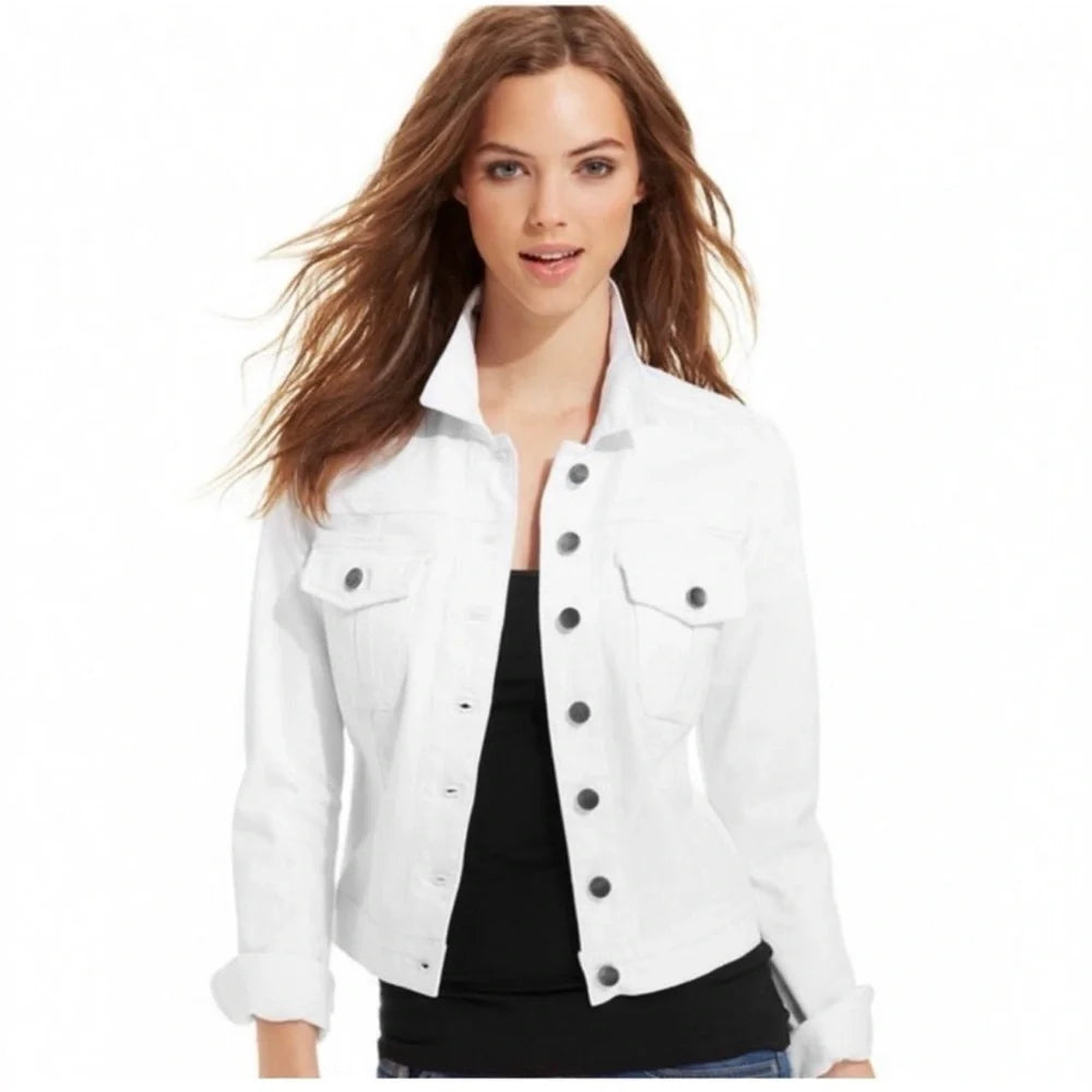 Kut From Kloth Chic Helena Denim Jacket in White