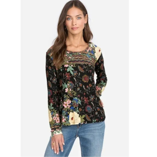 Johnny Was Flower Favorite Long Sleeve Swing Tee