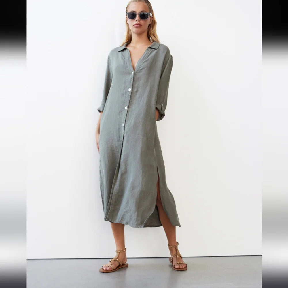 WithBlack Laugustina Midi Dress in Emerald Green 