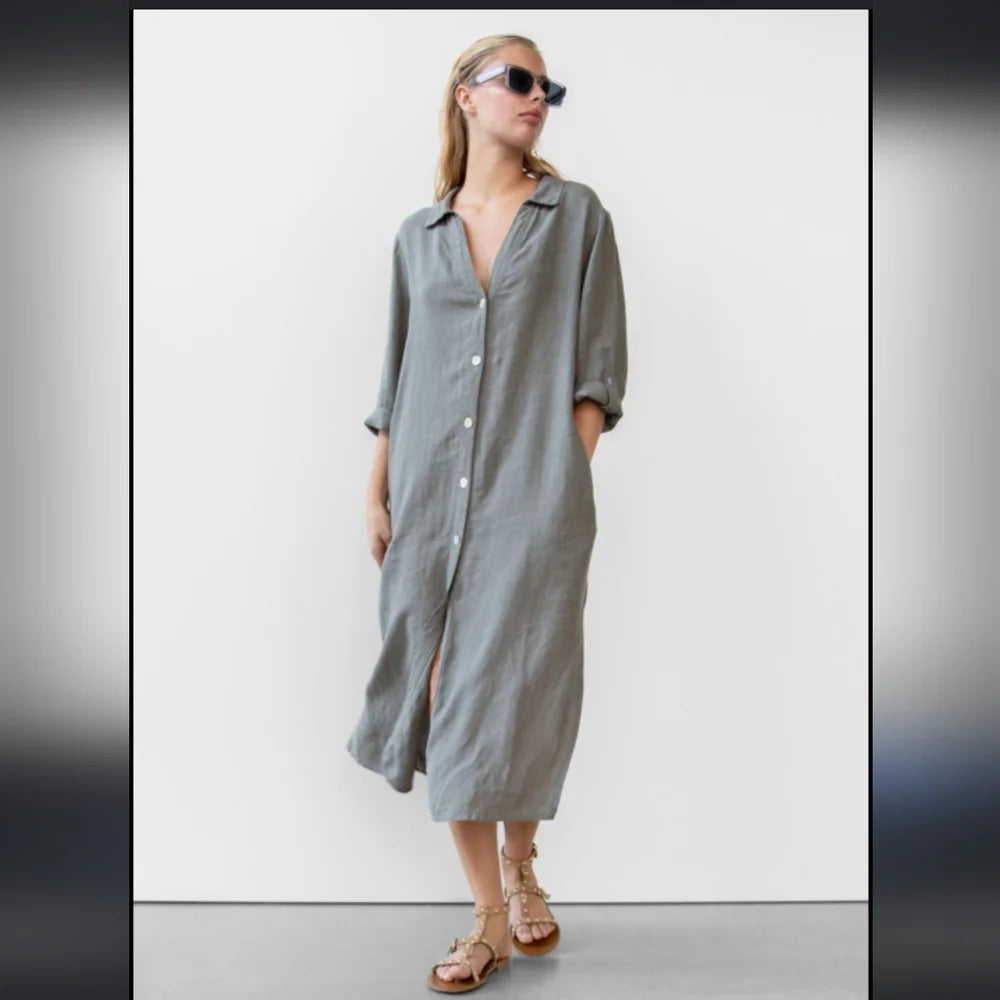 WithBlack Laugustina Midi Dress in Emerald Green 