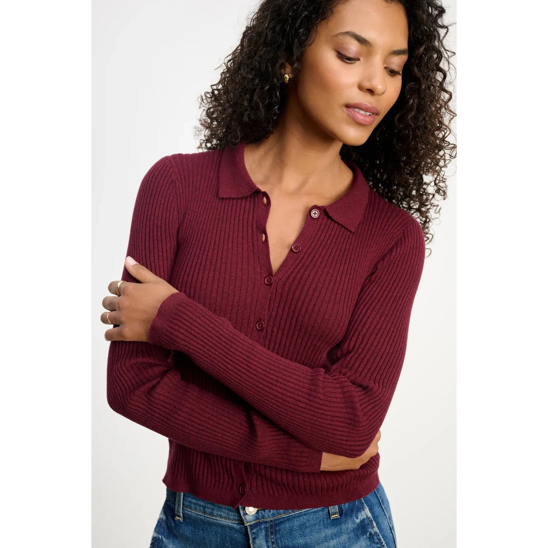 Velvet by Graham & Spencer Nikki Lux Cotton Cashmere Cardigan in Sryah