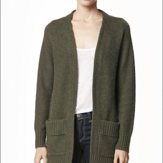 Consignment001 360 Cashmere Wool Cardigan in Moss