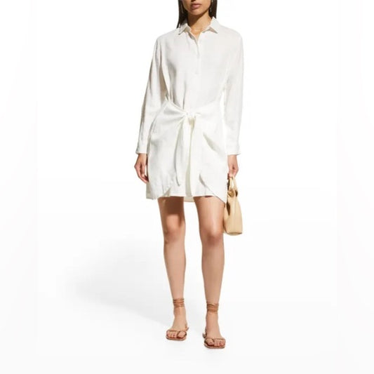Rails Linen Front Tie Button Down Dress 