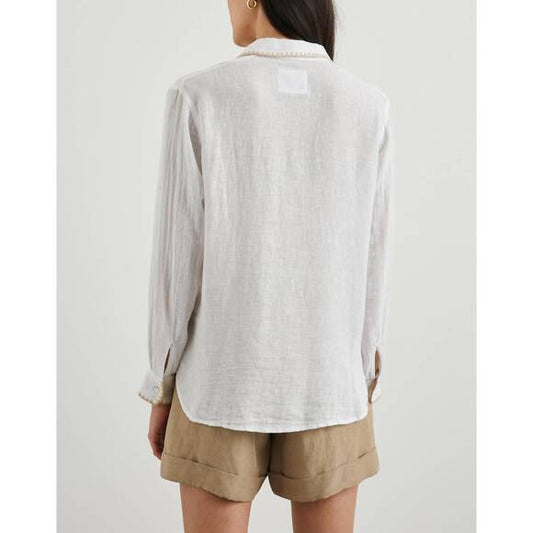 Consignment009 Rails Charli Shirt in White Blanket Stitch