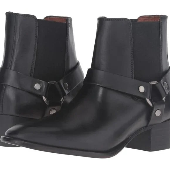 FRYE Women's Black Dara Harness Chelsea Boots
