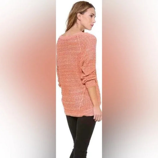 Free People Sweater Chunky Marled Knit Long Sleeve Pullover