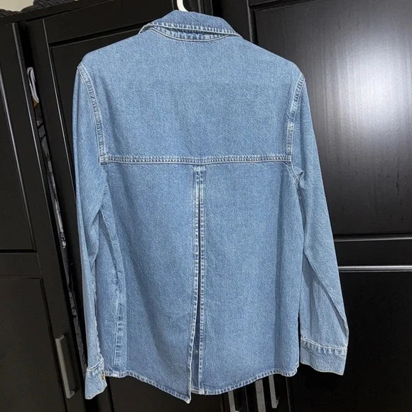 Good American Split Back Denim Shirt