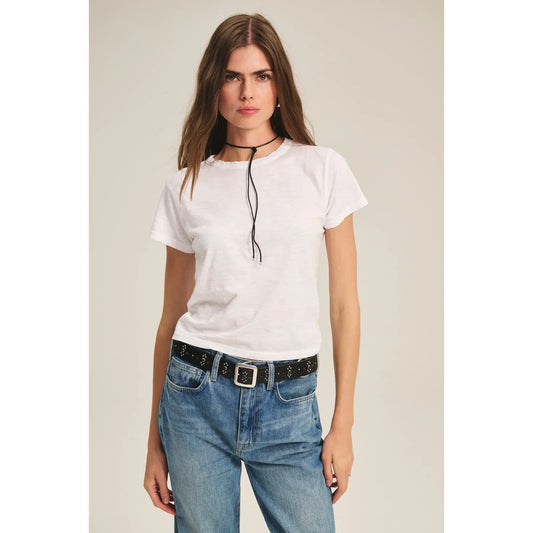 Velvet by Graham and Spencer Marika Cotton Slub Tee in White