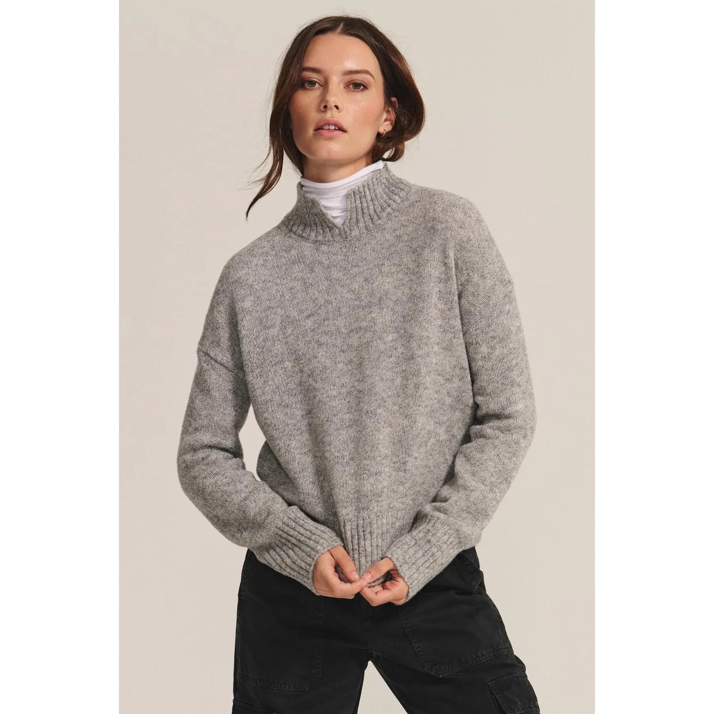 Velvet by Graham and Spencer Brielle Sweater in Heather grey