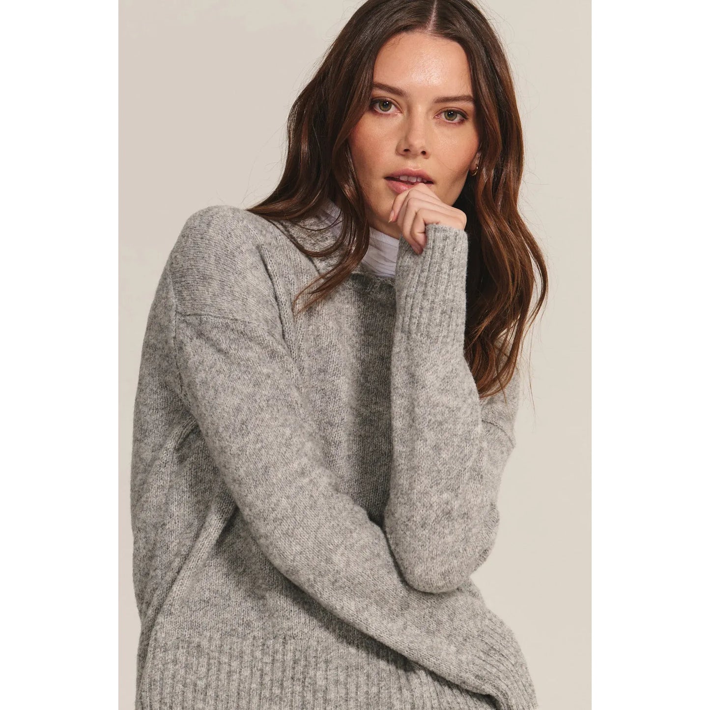 Velvet by Graham and Spencer Brielle Sweater in Heather grey