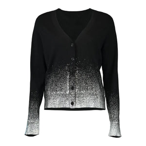 Minnie Rose Gradient Metallic Cardigan in Black and Platinum 9039