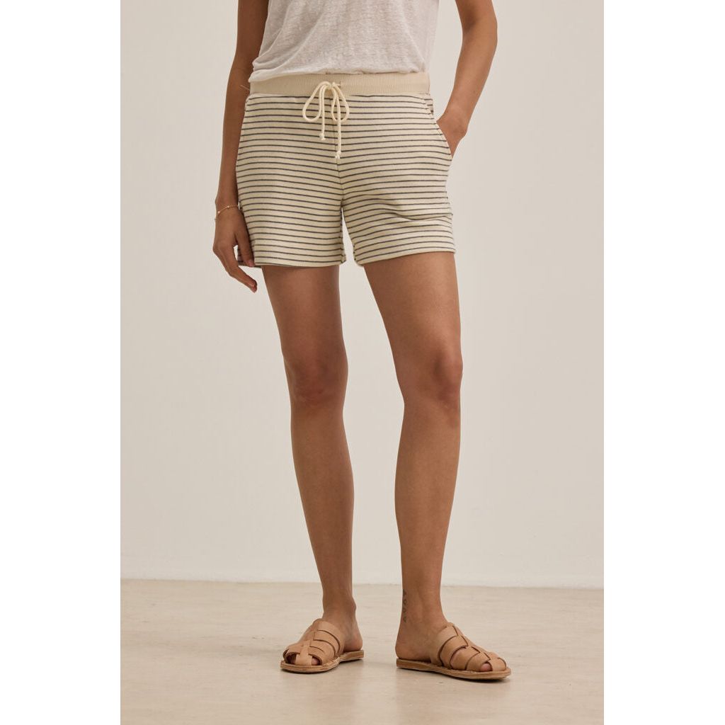 Velvet by Graham and Spencer Ketti French Terry Short in Natural/Charcoal